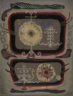 magictransistor:  Loïs Mailou Jones, Veve Voudou II (Oil paint, collage on canvas), 1963.  Yes sir