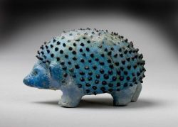 grandegyptianmuseum:   Model of a hedgehog from Tomb 416 at Abydos (Egyptian faience). New Kingdom, 18th Dynasty, ca. 1550-1292 BC. Now in the Ashmolean Museum,  University of Oxford.