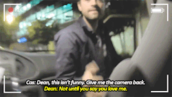 casbadass:  After Cas finds a camcorder, he and Dean can’t stop filming random moments of each other. :)