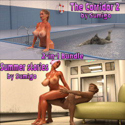 Now you can get 2 of sumigo’s heavy hitters in one fantastic bundle!  The Skinnydip is about a young Coed who goes to the wrong place for a swim. The Corridor is about a young business woman with a bad sunburn wearing nothing but a towel who gets stuck
