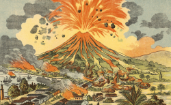nemfrog: Fiery election of Mt. Pelée. Der Ausbruch des Vulkans Mont Pelée auf Martinique. 1903. Detail. 