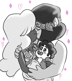 More Tiny Moms AU!I believe that there’s a reason that Steven has a love for all the sweet lovey stuff~ He probably absorbed all the vibes from these two