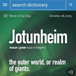 Didn&rsquo;t know this was an actual word. Thanks Dictionary.com  #jotunheim #thor #dictionary