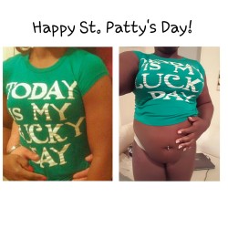 missporker:  missporker: Kiss me…I’m fat and Irish! 🍀🐷🍀  PS Hipster panties aren’t ready for this jelly.  Saint Patty’s Day: 2016 vs. 2017