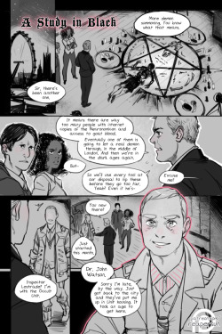 Support A Study in Black on Patreon =&gt; Reapersun on PatreonView from beginning-Page 1 - Page 2 &gt;—————This is the other sfw comic I’m working on for my April Patreon rewards; it’s a johnlock vampire AU with a bit of occult stuff :))