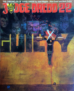 The Chronicles of Judge Dredd: Judge Dredd 22, by John Wagner, Alan Grant and Brett Ewins. (Titan Books, 1988). Cover art by Bill Sienkiewicz.From Oxfam in Nottingham.