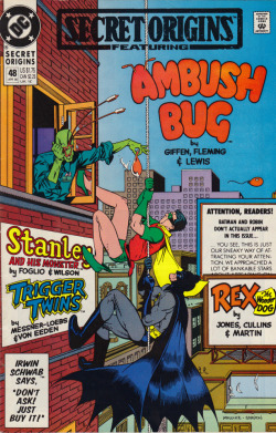 Secret Origins No. 48: Featuring Ambush Bug, Stanley and his Monster, Trigger Twins and Rex The Wonder Dog (DC Comics, 1990). Cover art by Kevin Maguire and Al Gordon.From Oxfam in Nottingham.