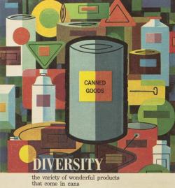 mid-centurylove:  Great 1960s design, for cans 