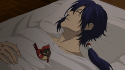 noizybunnyboy:  All three sleep (or try to sleep) with their Allmates in the bed with them (even Noiz who claims Allmates are just tools to be used) and that is the cutest fucking thing ever. Also! Sleeping habits: Koujaku sleeps on his back and Noiz