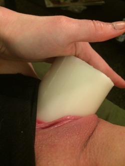 upthesnatch:  zombiesloves22:  upthesnatch:  I couldn’t resist the urge to slide this candle into my pussy.   this is so hot  I have PLENTY more of these type photos coming! thanks for following me 