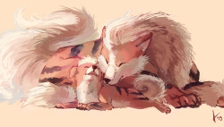 route119:    pixie-blogs answered: the post above this is a momma tiger comforting for a baby tiger having bad dreams. just do that with one of the pokes maybe?   cuddling growlithe and arcanine it is! 