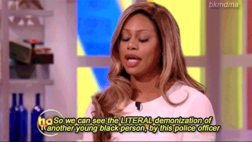 fishingboatproceeds:  fuckyeahlavernecox:  Laverne Cox weighs in on Ferguson on The View  Laverne Cox uses her platform with such care and precision. I think we’re very fortunate that she has become a prominent figure in American public life.  Also