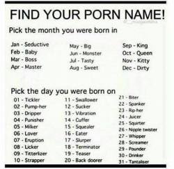 daddydomlarry:  submissive-temptress:  i thought this would be fun to do :D mine is Master Tickler; its cute, but i am definitely not a Master :P  Seductive rip-her… How interesting to say the least  Sweet Teaser&hellip; Hmmmm