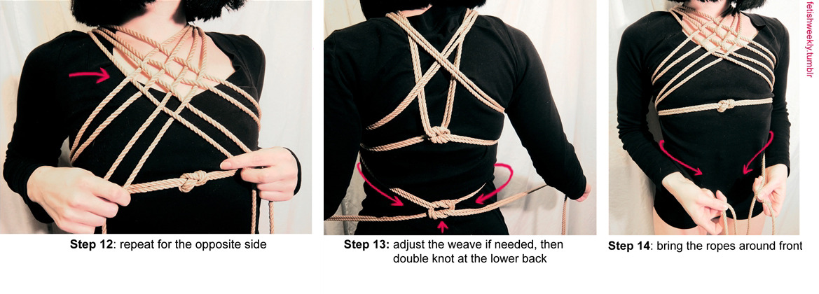 fetishweekly:  Shibari Tutorial: Simple WeaveWe also have an Elaborate Weave version♥