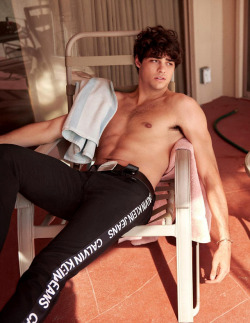 meninvogue:  Noah Centineo photographed by Glen Luchford for Calvin Klein campaign. Noah wears pants and belt by Calvin Klein Jeans