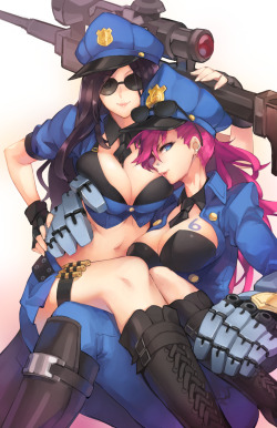 league-of-legends-sexy-girls:  Caitlyn and Vi