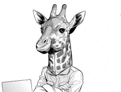 in the manga there is text here, but honestly, it just fucks it up. this giraffe man is just looking at the internet.