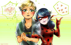 regoli:  Ladybug is flirting with one of her cute fans ;)BONUS:Meanwhile a uhhh flirting Chat Noir…….-COMMISSIONS are open: LINK.