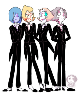 goopy-amethyst: 24cr:  tux pearls! all of them together! (transparent.) working with a bigger canvas size is difficult ;-;  @wondrous-pearl 