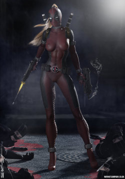 gazukull:  Lady Deadpool …Ninja Attack! ‘Dark City’ Series by DevilishlyCreative on DeviantArt http://devilishlycreative.deviantart.com/art/Lady-Deadpool-Ninja-Attack-Dark-City-Series-606605820 