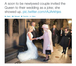 sopranish:blackbarmitzvahs:  Can you imagine the conversation though? Queen: I’m going Chief of Staff: But, Your Majesty, the security risks… Queen: I’m going I want cake  Chief of Staff: Queen:  Chief of Staff:  Queen: I want cake   Bride: Eh,