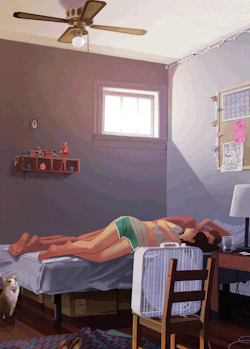 vile-vixen:  wearethetay:  jedavu:  Charming Illustrated Cinemagraphs Reflect The Idyllic Mood Of Lazy Summer Days by Rebecca Mock   You can feel each one…   Amazing