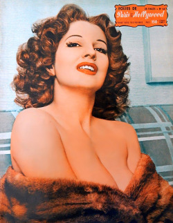 burleskateer:  Tempest Storm is featured on the back cover of the 64th issue of ‘FOLIES DE Paris et Hollywood’; a popular International (French-language) Men’s Magazine.. 