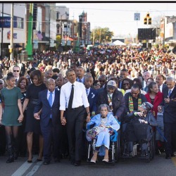 buckyy-barness:polyphonicbeauty:50 Years LaterBeautiful to see 50 years after they marched for voting rights a Black president is marching along side them to celebrate what they fought so hard to achieve.