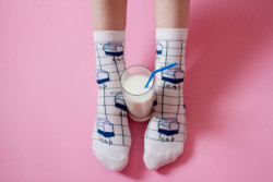 shopinuinu:  Many Milk Grid Socks Instagram (@shopinuinu) Photography by Laurence Philomene (Please do not remove caption)