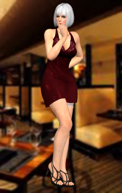 xxxkammyxxx:  Christie in red cocktail dress!Remember