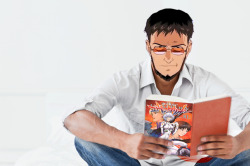 shinjibae:  Gendo reads the Evangelion manga