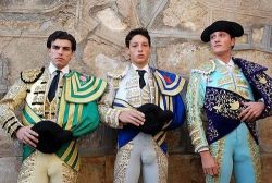davidmuhn:Three Bullfighters showing bulge in their tight pants