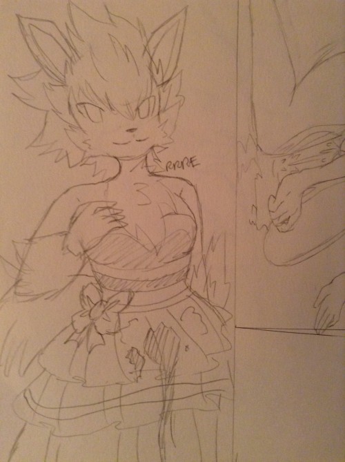 ninjiinabox: Big furry monster girls have to pee too! The pencil scan or w/e it is was drawn for me by someone else. Raveneevee on Omorashi.org