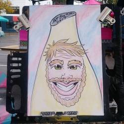 Caricatures at the Central Flea today!      Self portrait with banana.   It&rsquo;s right around the corner from the Central stop on the redline.  11am - 5pm 95 Prospect St (Central Square) Cambridge, MA 02139 There are a buncha other vendors that are