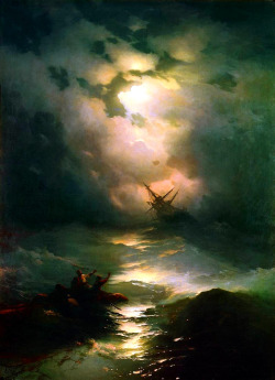 nigra-lux:  AIVAZOVSKY, Ivan (1817-1900)The Shipwreck on Northern sea1865Ed. Orig. Lic. Ed.