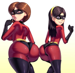 superhgeek-ge:  PYP - my answer in 3 days. Those asses. Fantastic fabulous asses. MILF or DILF?  I&rsquo;ll have to say, and this is a pretty close call, for this particular picture, Violet Parr the DILF. The reason behind this pick comes down to faces