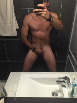 tr12781:  wood7man hasn’t cum in 5 days and wants to hold out for another 5 before he releases his load. in the mean time, he’s teasing his throbbing hard cock in the shower cause he’s so horny. can he hold for 10 whole days without cumming?