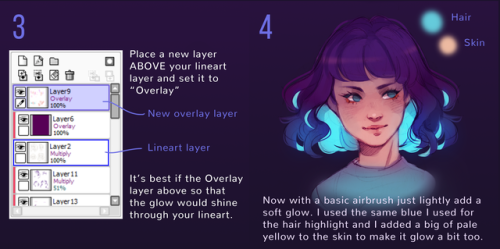 relseiyart:   FULL TUTORIAL HERE Its on my patreon but its free to view so dont worry!https://www.patreon.com/posts/glow-tutorial-11734922 The full tutorial has additional notes and tips on picking colours and stuff! There are many ways to do a glow effec