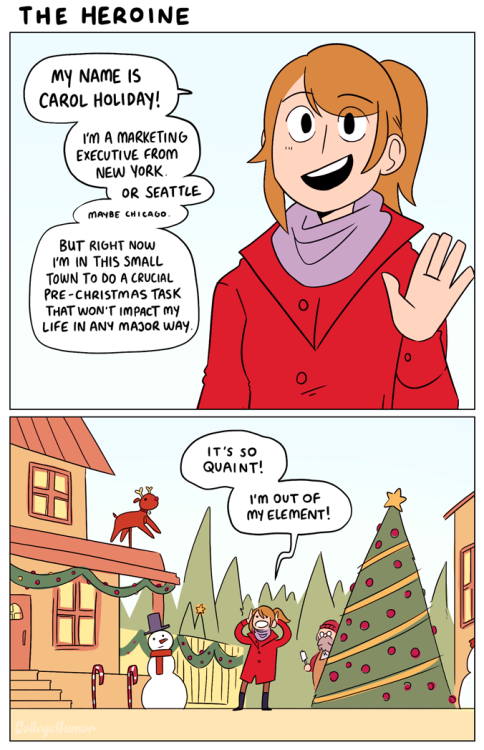dilfosaur:i realized this was also lost in the fall of the CH website sosince it’s That Time of Year again, i’m just gonna bring back my Every Christmas TV Rom-Com comic