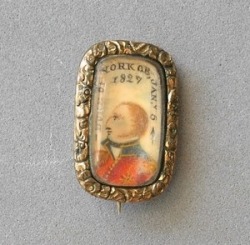 DUKE OF YORK 1827 PIN MEMORIAL MOURNING ENGLAND ANTIQUE PAINTED PORTRAIT ROYALTY. ū,000.00