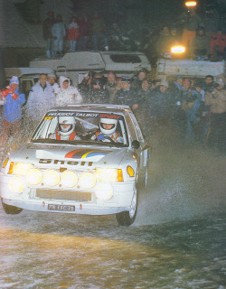 amjayes:  &ldquo;Few times in a lifetime you exceed yourself - and in that event I exceeded myself.&rdquo; -Ari Vatanen after chasing down Walter Röhrl and winning the 1985 Monte Carlo Rally.  205 Ti16. Enough said!