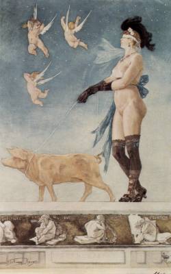 Pornocrates, muse of smut, litography by Felicien Rops (1878)