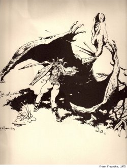 vintagegeekculture:  Frank Frazetta’s illustrations for Lord of the Rings. I didn’t know he even did this. His Eowyn looks exactly like you think a Frazetta take on Eowyn would look.  