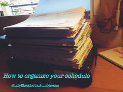 studylikeadoctor:  HOW TO ORGANIZE YOUR STUDYING SCHEDULE: 