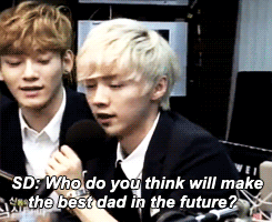 minseoked-blog:  Luhan thinks Xiumin will make the best dad. 