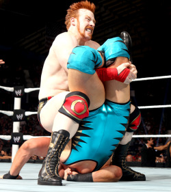 fishbulbsuplex:  Sheamus vs. Jack Swagger  Sheamus please bring back the cloverleaf submission!!
