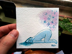 philmcandrew:  Tiny Painting 31 Join the Tiny Painting Club before the weekend if you want to get a painting from the October batch. ALSO, the Joanna Gruesome &amp; Perfect Pussy 7” record   comic book by me is on sale now! ALSO ALSO I’ve got a 150