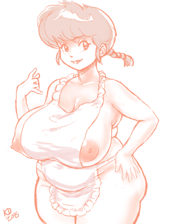 thekdubs:  I had requested a chubby milf Ranma on /d/ a couple times and there were some really great responses, but nobody quite got the body type i had in mind so I decided to fulfill my own request.  my waifu~ &lt; |D’‘‘‘