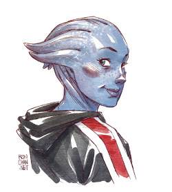 rondanchan:Haven’t had much time for sketching lately. Here’s a quick Liara sketch to make up for it!
