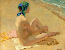 nudiarist:  FINE ART PAINTINGKatya Gridneva (1965, Ukrainian), “On the Beach”http://katyagridneva.com/Please visit and like: https://www.facebook.com/TheNudismAndNaturismDailyNews